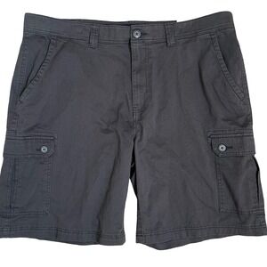 St Johns Bay Mens Cargo Shorts 42" Dark Gray Cotton Utility Chino 9" Inseam NEW